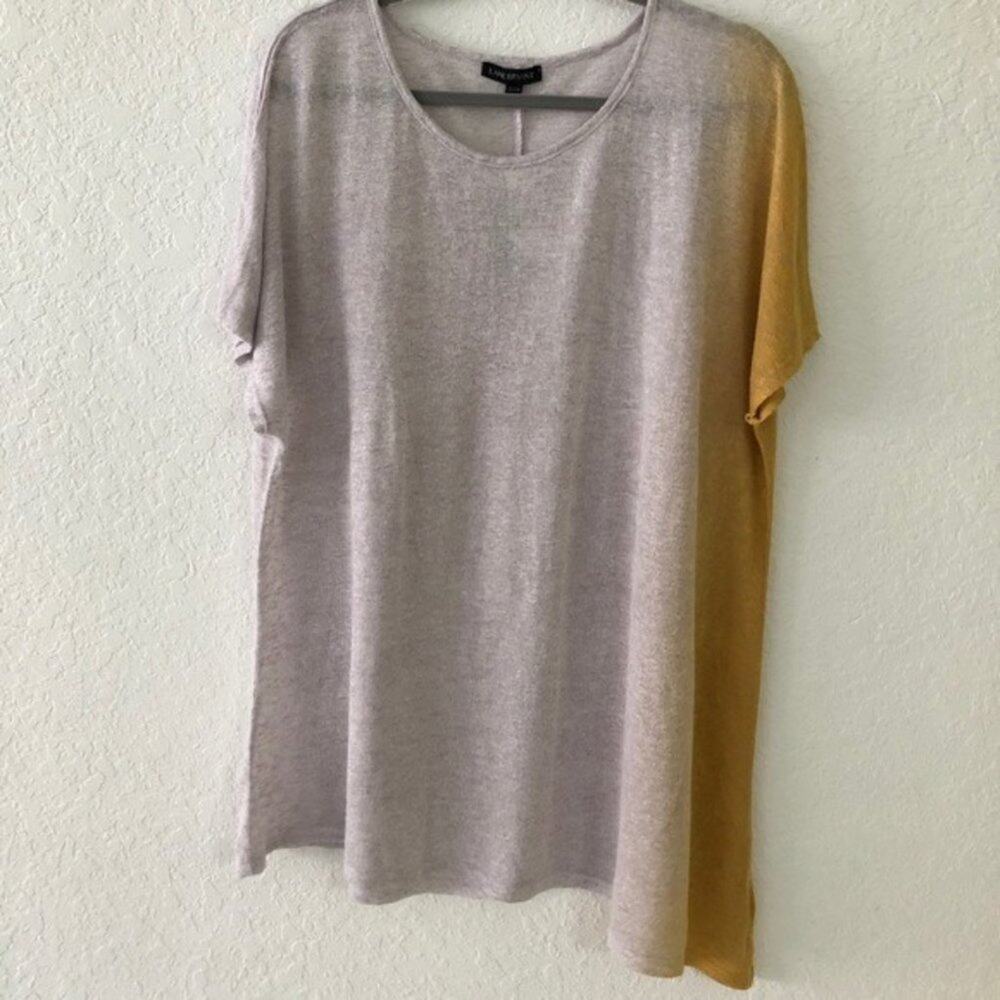 Lane Bryant Asymmetrical Dip Dye Blouse Top Shirt NEW 22/24 Womens Yellows